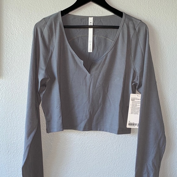 Cropped Henley long sleeve shirt - Picture 1 of 7